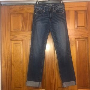 American Eagle Straight Super Stretch Cuffed Jeans
